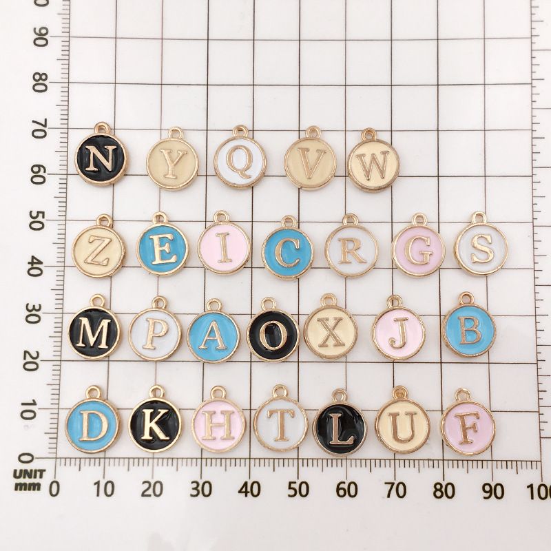 Enamel A Z Alphabet Initial Letter Alphabet Charms Set Of 26 For DIY Jewelry  Making From Shuiyan168, $2.5